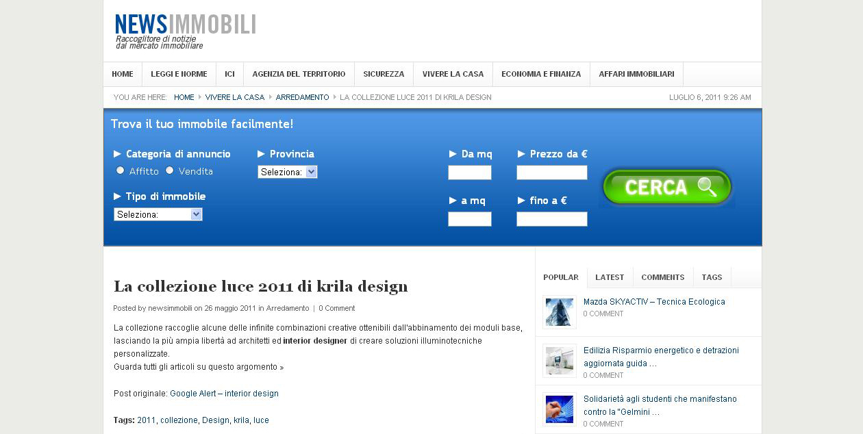 Articolo Newsimmobili